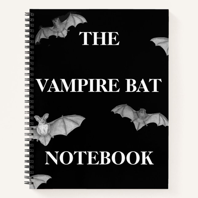Niedliches Vintages Vampire Flying Bat Spherry-Not Notizbuch (Vorderseite)
