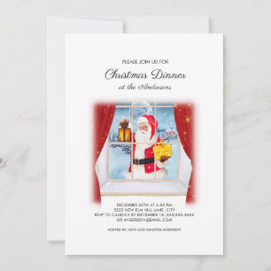 Niedliches Vintages Weihnachtsfest Weihnachtsessen Einladung
