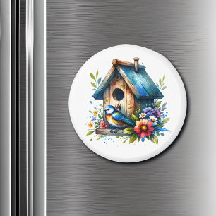 Niedliches Vogelhaus und Vogel Magnet