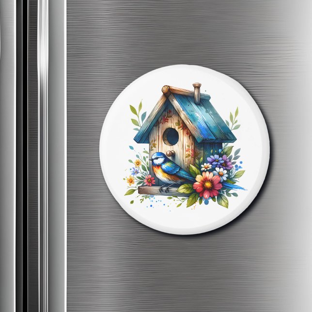 Niedliches Vogelhaus und Vogel Magnet (Von Creator hochgeladen)