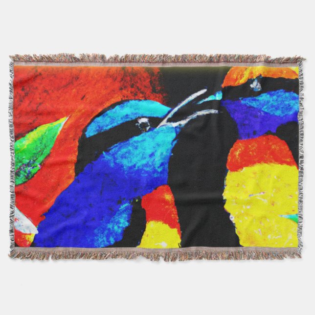 Niedliches Vogelpaar. Jetzt kaufen Decke (Vorderseite)