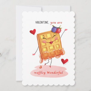 Niedliches Waffelzeichen Vintag Valentine Feiertagskarte