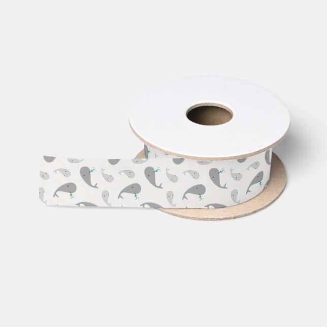 Niedliches Wal-Mama-und Baby-Muster Satinband (Spule)