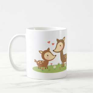 Niedliches Wald Hirsche Mutter und Kind für Kinder Kaffeetasse