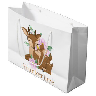 Niedliches Wald Mommy Girl Hirsche Party Große Geschenktüte