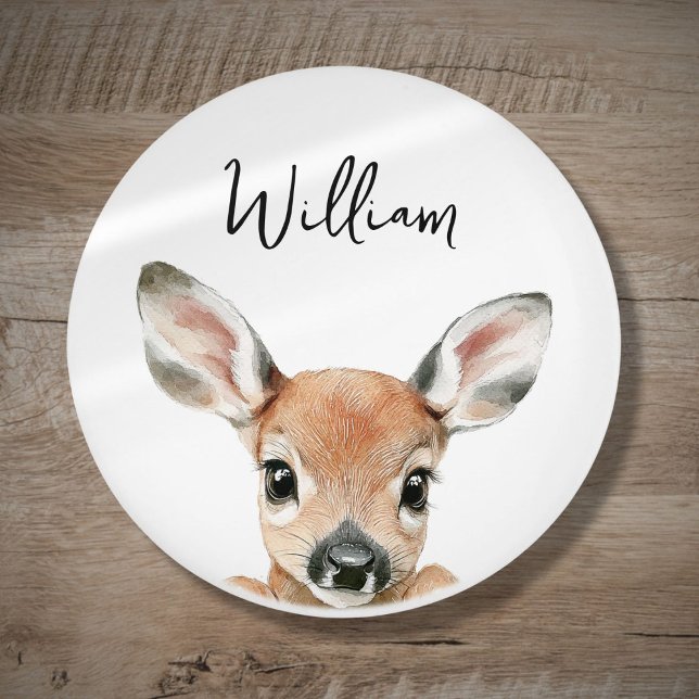 Niedliches Wald-Wildtier-Kinderzimmer Keramikknauf (Cute Watercolor Woodland Deer Nursery Room Ceramic Knob)