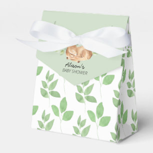 Niedliches Waldland Hirsche Blumengrün Kinderdusc Geschenkschachtel