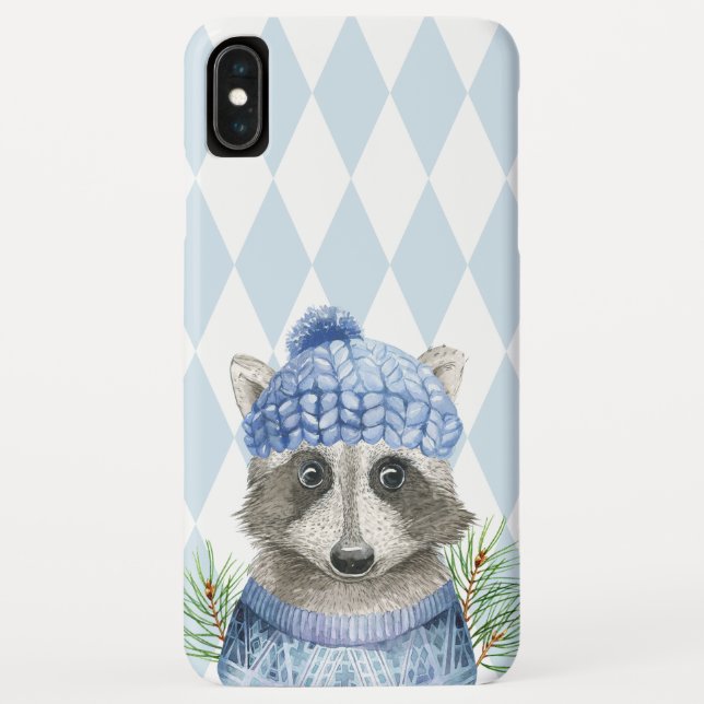 Niedliches Waldraccoon in Winterhut Case-Mate iPhone Hülle (Rückseite)