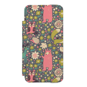 Niedliches Waldtier-Muster Incipio Watson™ iPhone 5 Geldbörsen Hülle