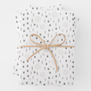 Niedliches Waldtiermuster Geschenkpapier Set