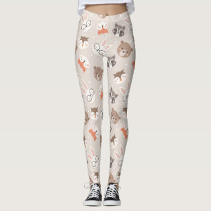 Niedliches Waldtiermuster Leggings