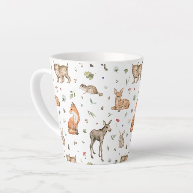 Niedliches Waldtiermuster Milchtasse (Linke Ecke)