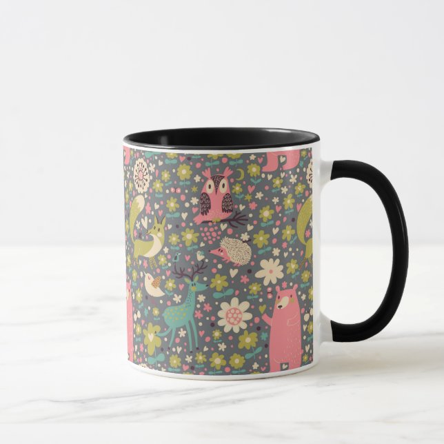 Niedliches Waldtiermuster Tasse (Rechts)
