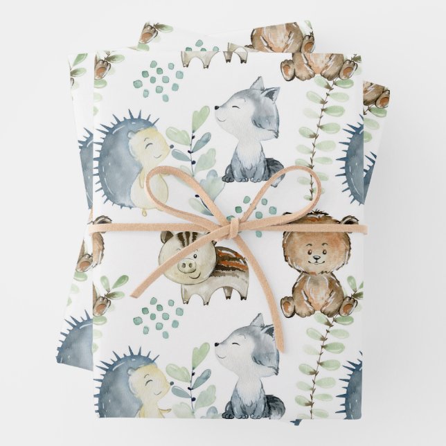 Niedliches Waldtierpapier Geschenkpapier Set (Beispiel)