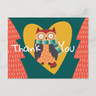 Niedliches Waldwald Wintertierhuhn Postkarte