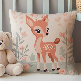 Niedliches Waldwild, Waldtiere, Baby Girl Kissen