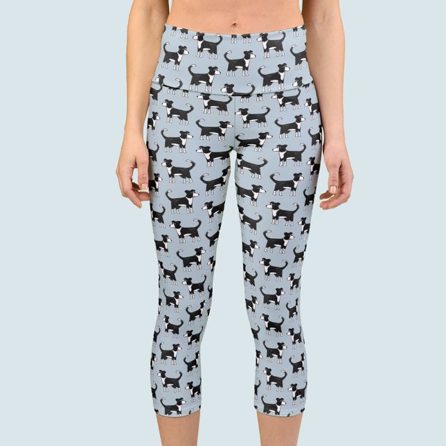 Niedliches walisisches Grenzpolster Capri Leggings (Welsh Border Collie Sheepdog capri yoga pants for dog lovers)