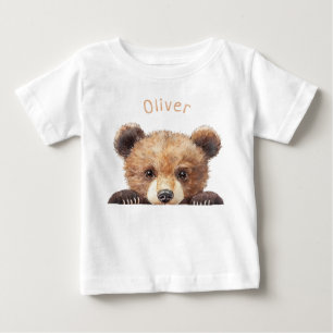 Niedliches Wasserfarben-Baby-Bär Personalisiert Baby T-shirt