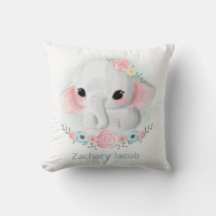 Niedliches Wasserfarben Baby Elefant personalisier Kissen