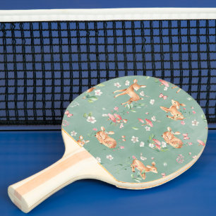 Niedliches Wasserfarben-Hirschmuster Tischtennis Schläger