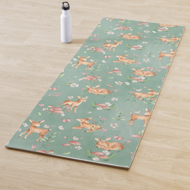 Niedliches Wasserfarben-Hirschmuster Yogamatte (Beispiel)