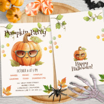 Niedliches Wasserfarben Orange Pumpkin Kid Hallowe