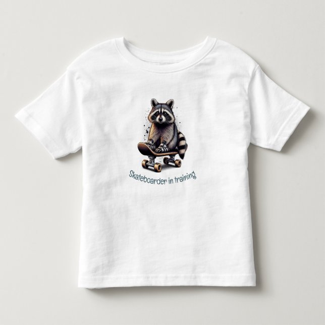 Niedliches Wasserfarben-Skateboarder im Training Kleinkind T-shirt (Vorderseite)