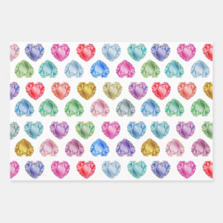Niedliches Wasserfarbenherz Gemstone Farbenfrohe M Geschenkpapier Set