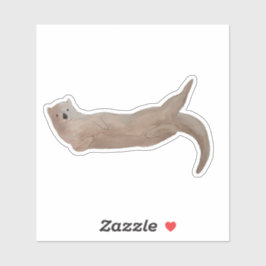 Niedliches Wasserfarbenmeer Otter Aufkleber
