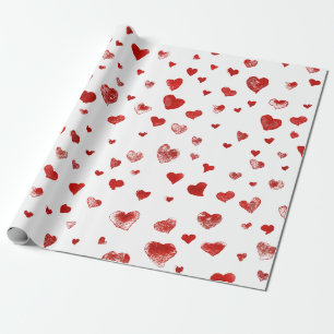 Niedliches Wasserfarbenrotes Herz Geschenkpapier