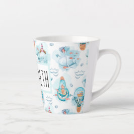 Niedliches Wasserfarbmuster für Wale Milchtasse