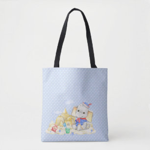 NIEDLICHES WASSERFARBPASTEL AM STRAND TASCHE