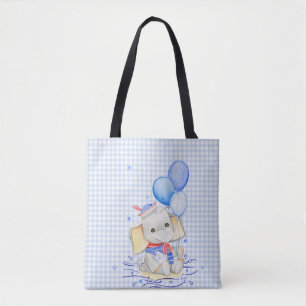 NIEDLICHES WASSERFARBPASTEL NAUTICAL BABY ELEPHANT TASCHE