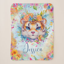 Niedliches Wasserfarbtiger mit Blume