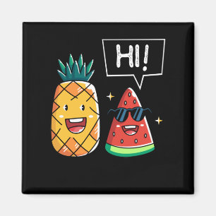 Niedliches Wassermelon und Ananas Kawaii Sommerfr Magnet