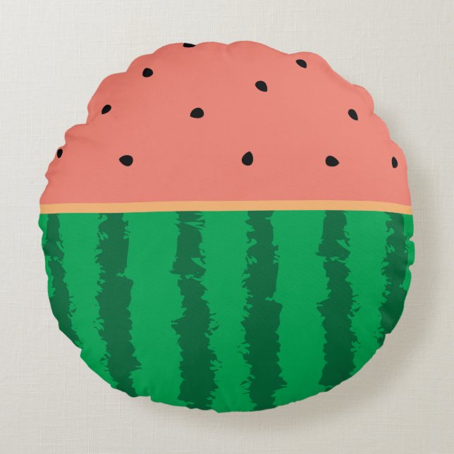 Niedliches Wassermelone Einmal im Melon Funny Fein Rundes Kissen (Vorderseite)