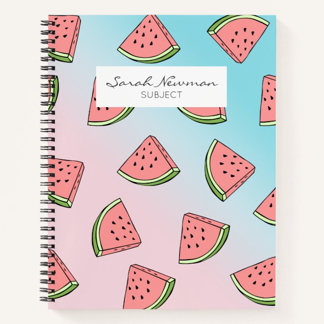 Niedliches Wassermelone-Muster pastellfarben pink  Notizbuch (Vorderseite)
