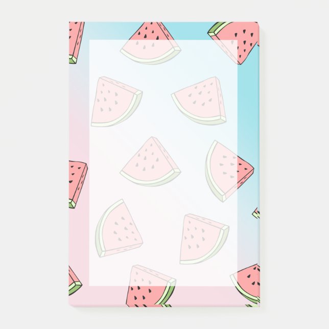 Niedliches Wassermelone-Muster pastellfarben pink  Post-it Klebezettel (Vorderseite)