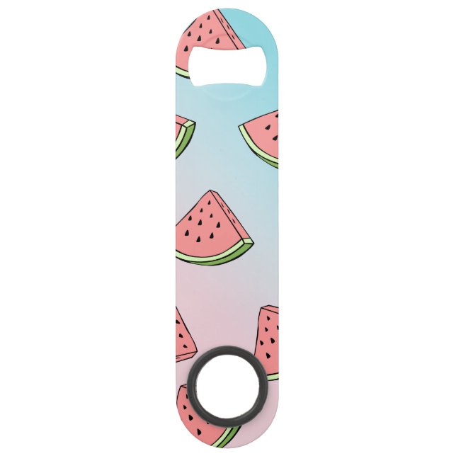 Niedliches Wassermelone-Muster pastellfarben pink  Speed Flaschenöffner (Vorderseite)