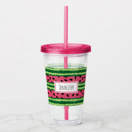 Niedliches Wassermelone Muster Pink & Green Acryltrinkbecher