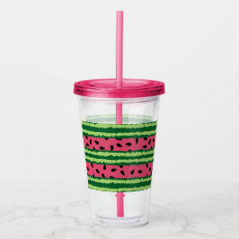 Niedliches Wassermelone Muster Pink & Green Acryltrinkbecher
