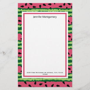 Niedliches Wassermelone Muster Pink & Green Briefpapier