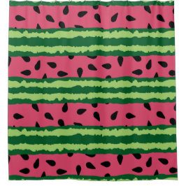 Niedliches Wassermelone Muster Pink & Green Duschvorhang