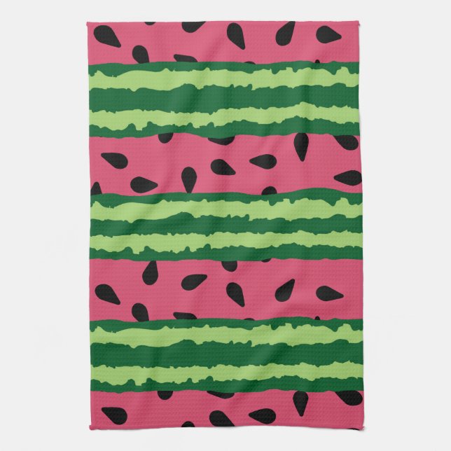Niedliches Wassermelone Muster Pink & Green Geschirrtuch (Vertikal)