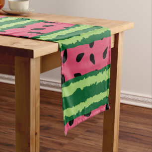 Niedliches Wassermelone Muster Pink & Green Kurzer Tischläufer