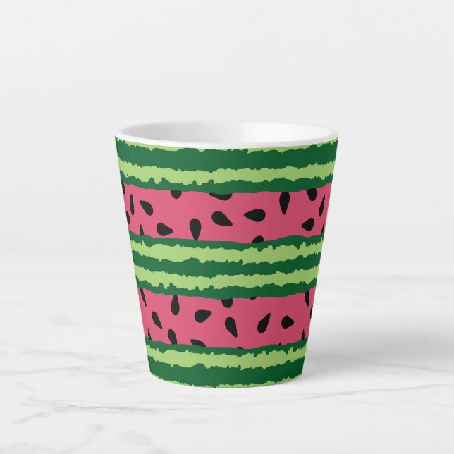 Niedliches Wassermelone Muster Pink & Green Milchtasse (Vorderseite)