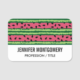 Niedliches Wassermelone Muster Pink & Green Namensschild