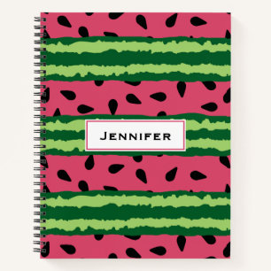 Niedliches Wassermelone Muster Pink & Green Notizbuch