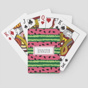 Niedliches Wassermelone Muster Pink & Green Spielkarten