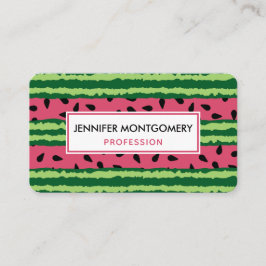 Niedliches Wassermelone Muster Pink & Green Visitenkarte